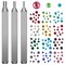 Flat Back Crystals Setter Metal Stamping Punches Kit Includes 3 Pieces Jewelry Metal Stamping Tool for DIY, 1.8 mm, 2.5 mm, 4 mm and 1500 Pieces Multi Colored Rhinestones Crystals